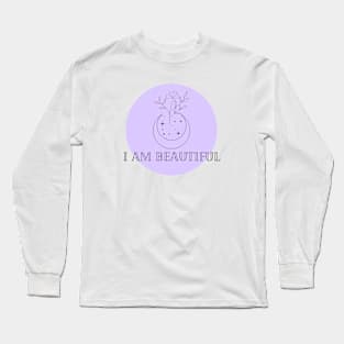 Affirmation Collection - I Am Beautiful (Purple) Long Sleeve T-Shirt